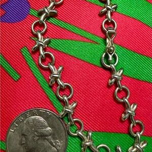 925 Sterling Silver Star Link Chain bracelet 7”